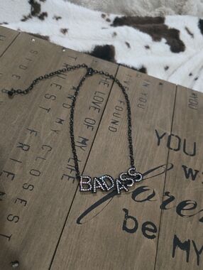 Badass Crystal Pendant Necklace - Black Chain
